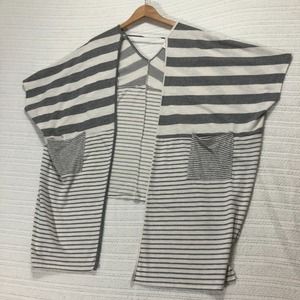 By Together Striped Open Front Cardigan Duster with‎ Pockets - Size S